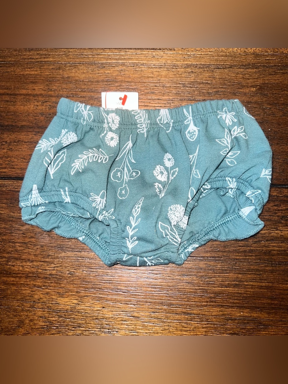 Cat & Jack Baby Newborn Green Floral Print Cotton Bloomers - Teal